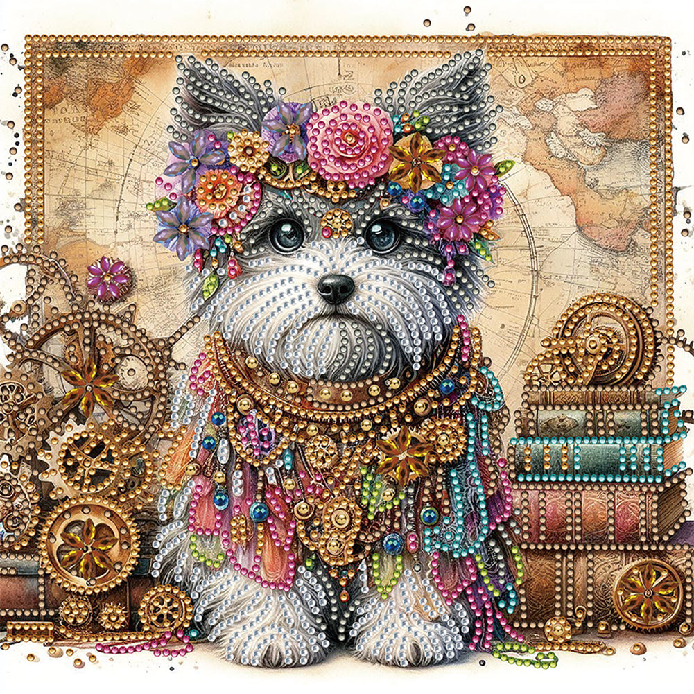 Diamond Painting - Partial Special Shaped - Dog (30*30CM)