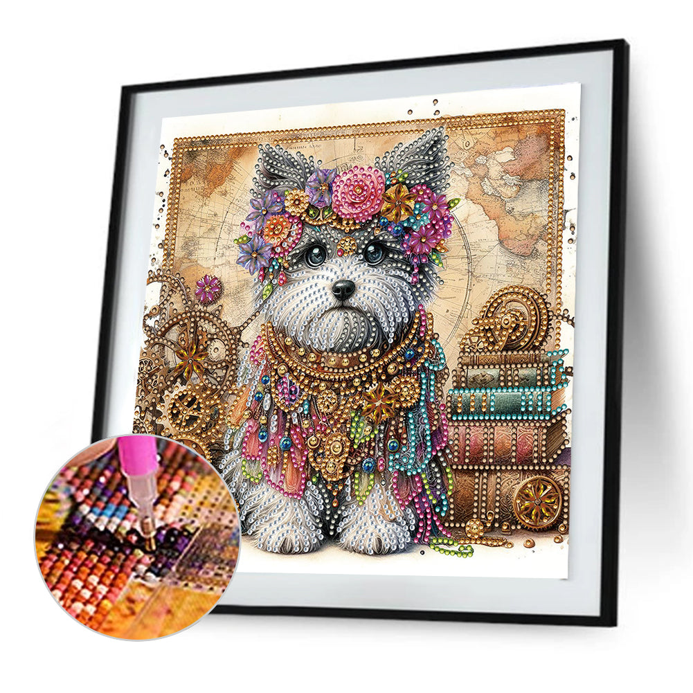 Diamond Painting - Partial Special Shaped - Dog (30*30CM)