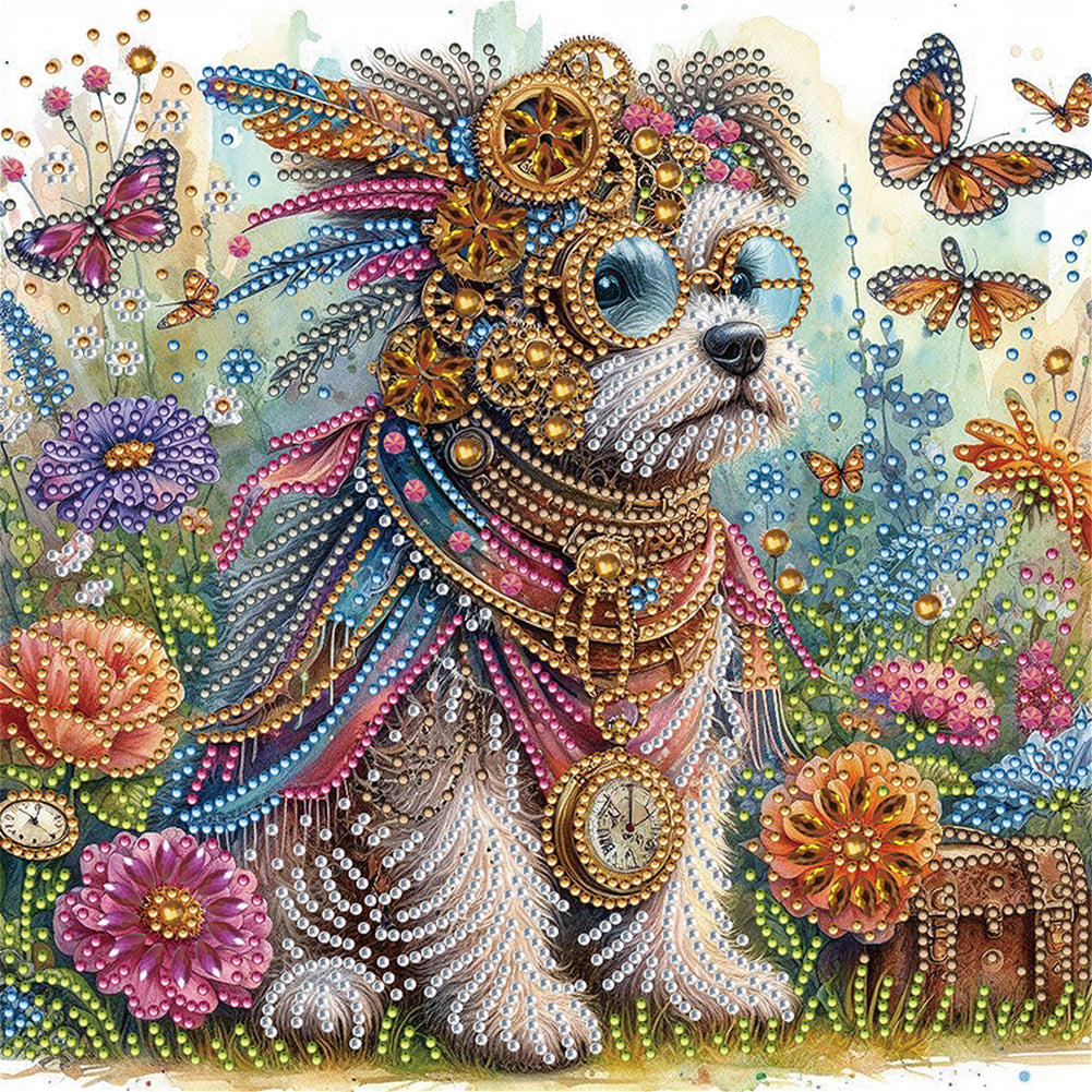 Diamond Painting - Partial Special Shaped - Dog (30*30CM)