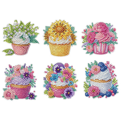 6Pcs Diamond Painting Refrigerator Magnets Diamond Art Kits for Adults Beginners