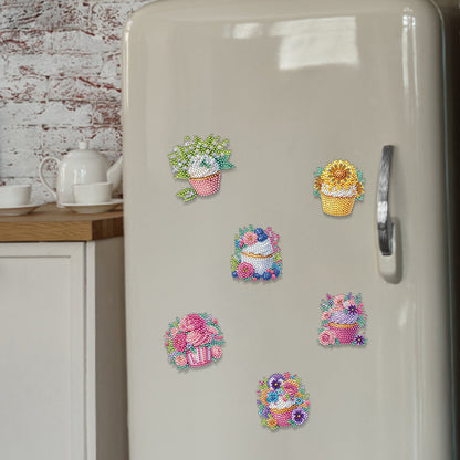 6Pcs Diamond Painting Refrigerator Magnets Diamond Art Kits for Adults Beginners