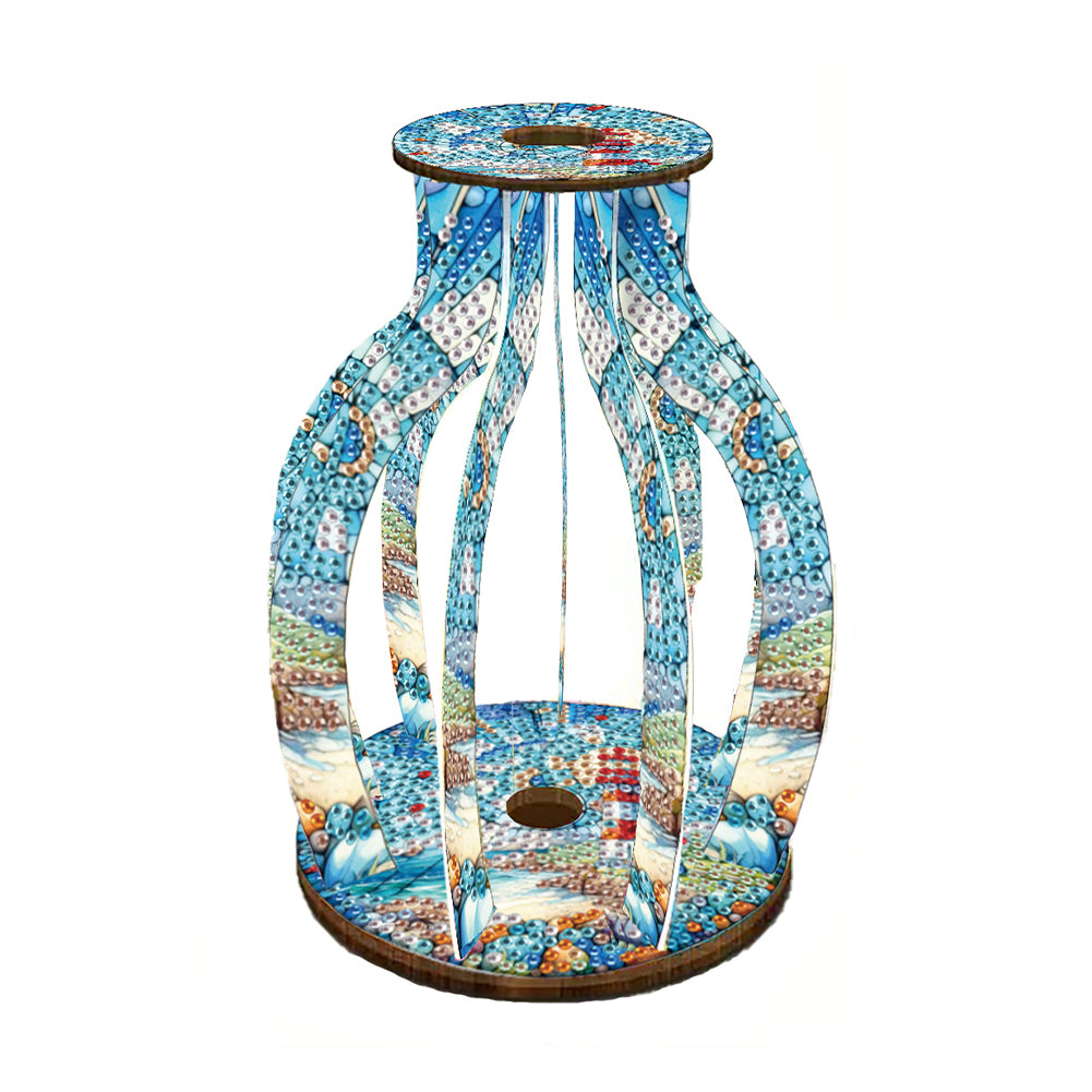 Acrylic Wood Animal Flower Diamond Painting Flower Vase for Home Office Decor