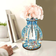 Load image into Gallery viewer, Acrylic Wood Animal Flower Diamond Painting Flower Vase for Home Office Decor
