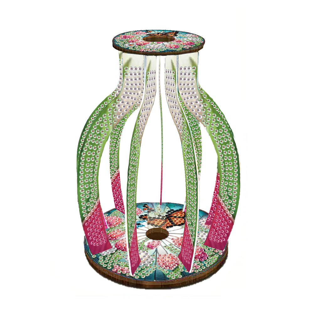 Acrylic Wood Animal Flower Diamond Painting Flower Vase for Home Office Decor