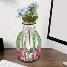 Load image into Gallery viewer, Acrylic Wood Animal Flower Diamond Painting Flower Vase for Home Office Decor
