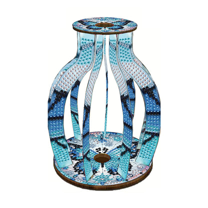 Acrylic Wood Animal Flower Diamond Painting Flower Vase for Home Office Decor