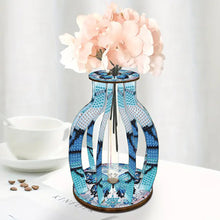 Load image into Gallery viewer, Acrylic Wood Animal Flower Diamond Painting Flower Vase for Home Office Decor
