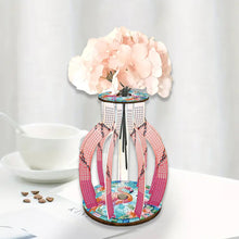 Load image into Gallery viewer, Acrylic Wood Animal Flower Diamond Painting Flower Vase for Home Office Decor
