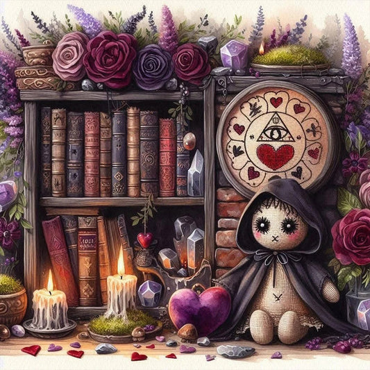 Diamond Painting - Full Round - Bookshelf Flower Dolls (40*40CM)