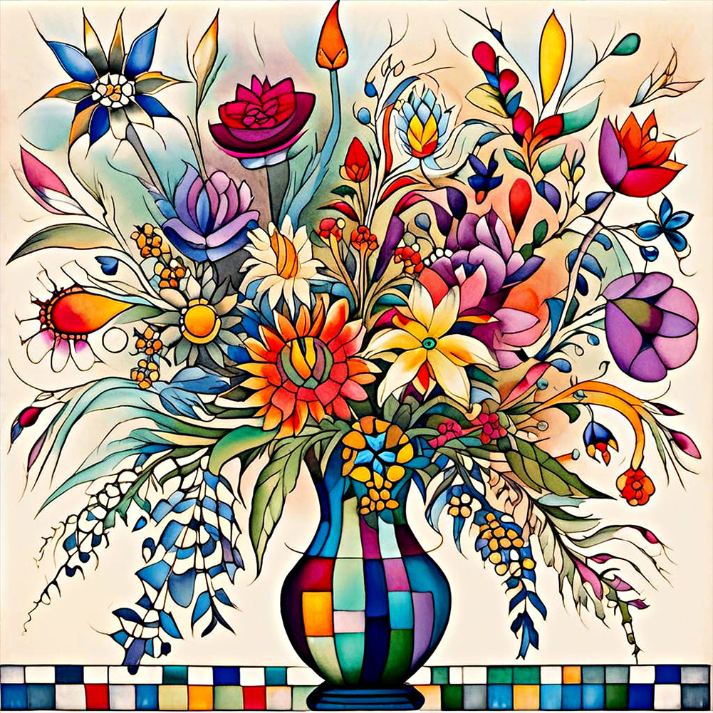 Diamond Painting - Full Round - Abstract Flower (30*30CM)