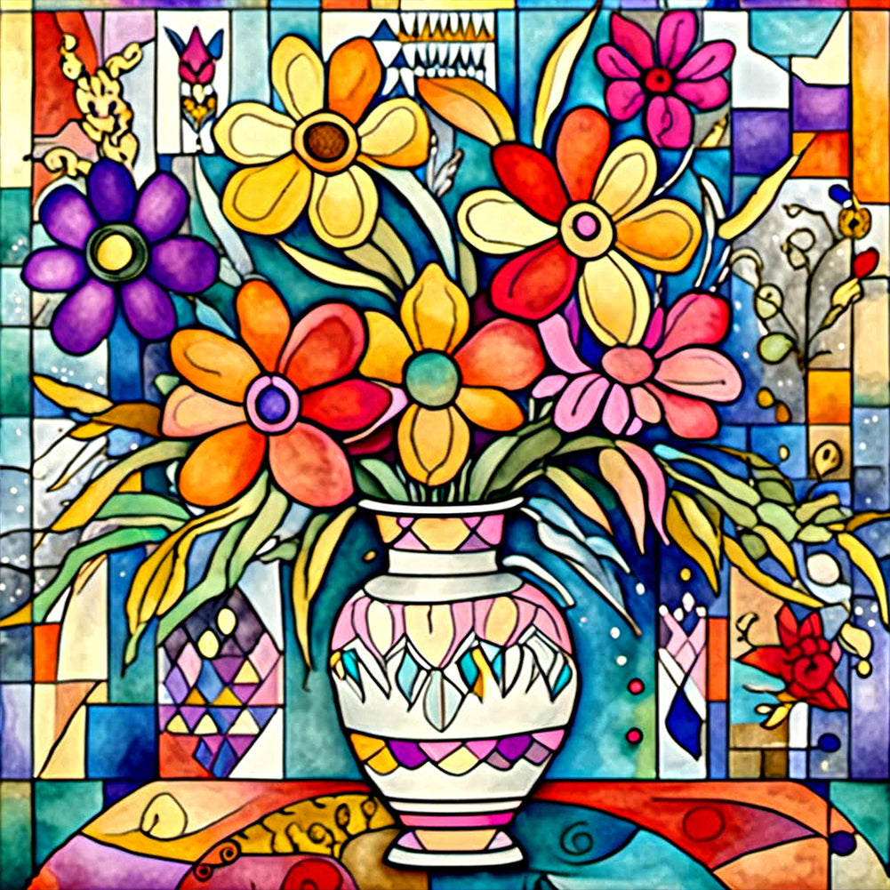 Diamond Painting - Full Round - Abstract Flower (30*30CM)