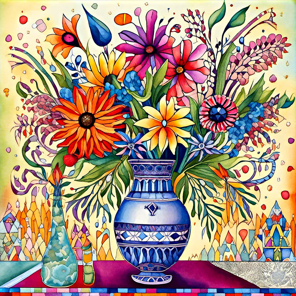 Diamond Painting - Full Round - Abstract Flower (30*30CM)