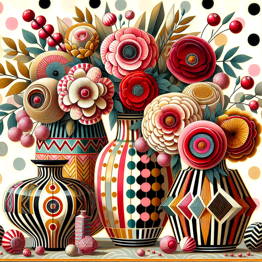 Diamond Painting - Full Round - Abstract Flower (30*30CM)