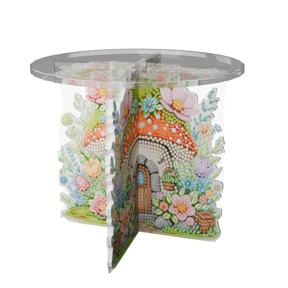 Acrylic Butterfly Round Flower Pot Riser Potted Plant Holder Rack for Home Decor