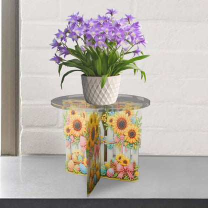 Acrylic Butterfly Round Flower Pot Riser Potted Plant Holder Rack for Home Decor