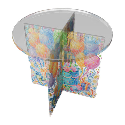 Acrylic Butterfly Round Flower Pot Riser Potted Plant Holder Rack for Home Decor