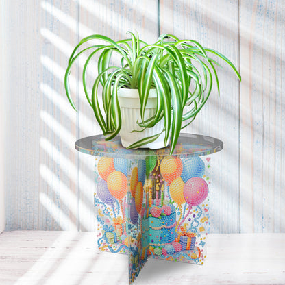 Acrylic Butterfly Round Flower Pot Riser Potted Plant Holder Rack for Home Decor