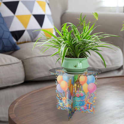 Acrylic Butterfly Round Flower Pot Riser Potted Plant Holder Rack for Home Decor