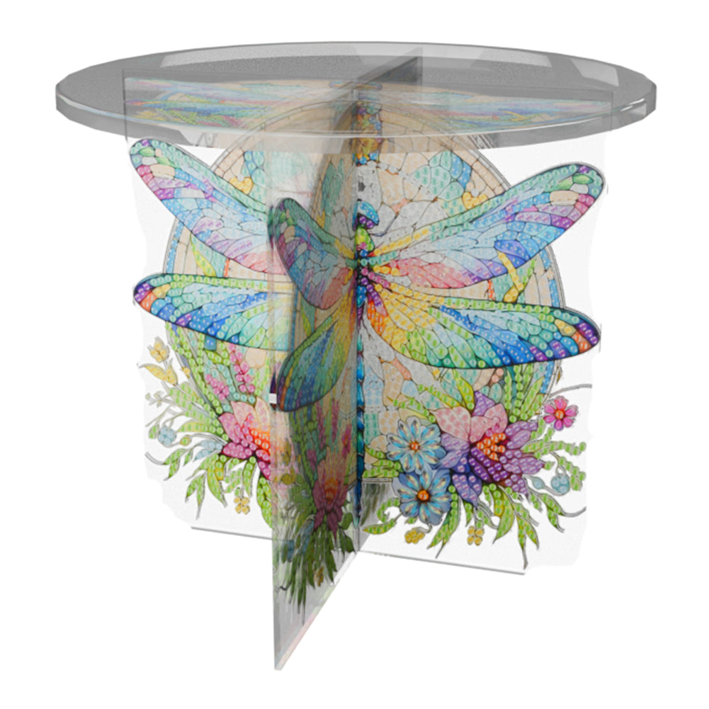 Acrylic Butterfly Round Flower Pot Riser Potted Plant Holder Rack for Home Decor