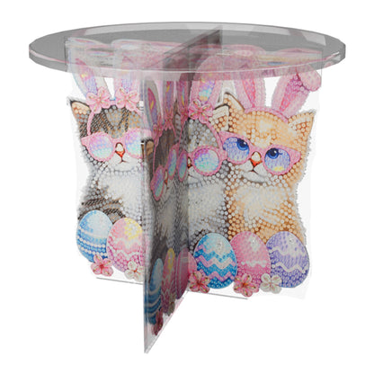 Acrylic Butterfly Round Flower Pot Riser Potted Plant Holder Rack for Home Decor