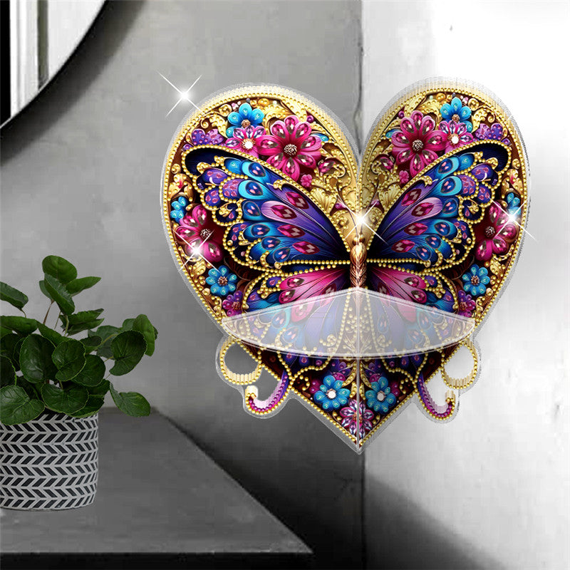 Butterfly Acrylic Diamond Painting Corner Shelf Storage Rack for Room Decoration
