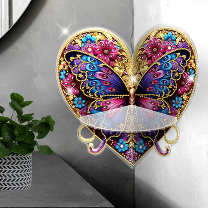 Butterfly Acrylic Diamond Painting Corner Shelf Storage Rack for Room Decoration