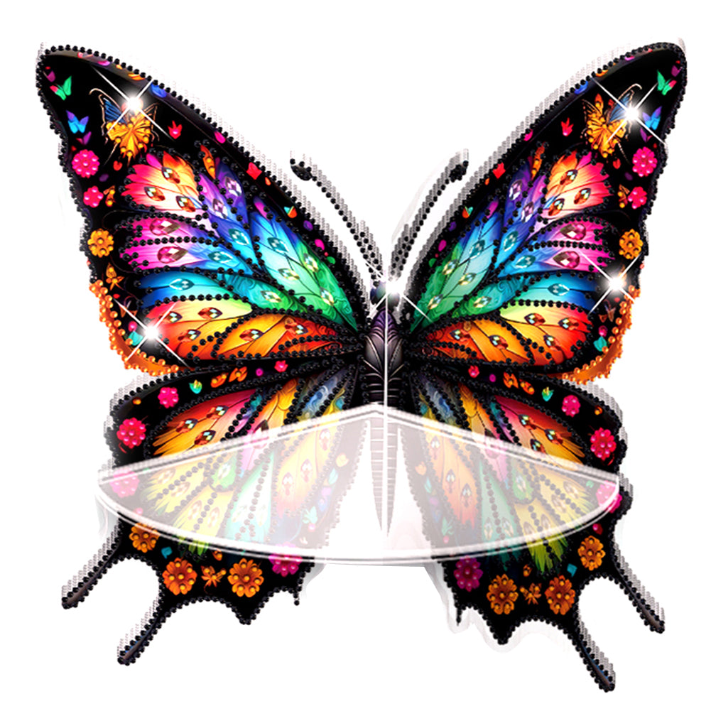 Butterfly Acrylic Diamond Painting Corner Shelf Storage Rack for Room Decoration