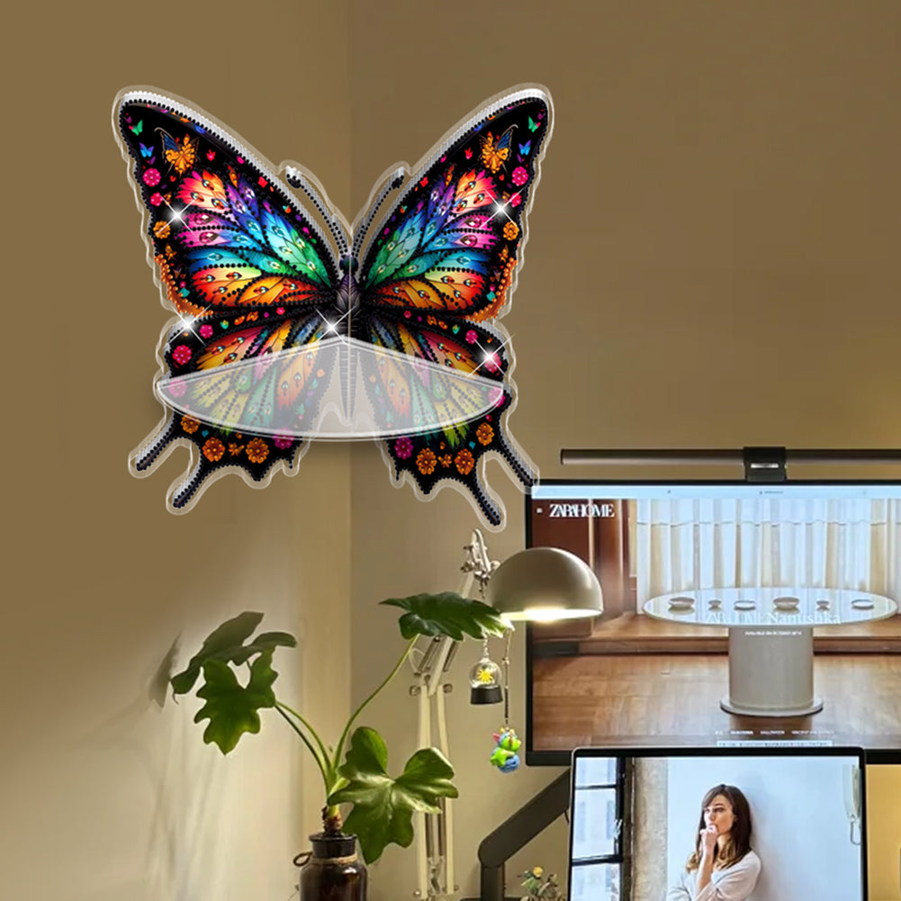 Butterfly Acrylic Diamond Painting Corner Shelf Storage Rack for Room Decoration