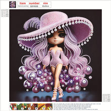 Load image into Gallery viewer, Diamond Painting - Partial Special Shaped - Girl With Big Eyes And Hat (30*30CM)
