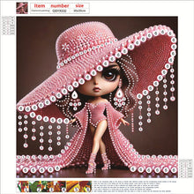 Load image into Gallery viewer, Diamond Painting - Partial Special Shaped - Girl With Big Eyes And Hat (30*30CM)
