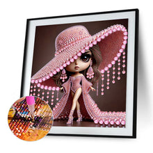Load image into Gallery viewer, Diamond Painting - Partial Special Shaped - Girl With Big Eyes And Hat (30*30CM)
