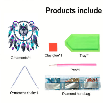 Animal Dream Catcher Diamond Painting Ornaments Diamond Painting Hanging Pendant