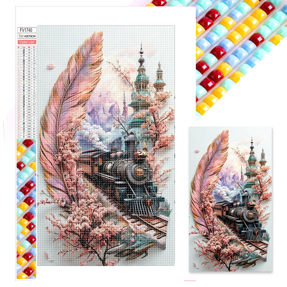 Diamond Painting - Full Square - Train Rushing Out (40*70CM)
