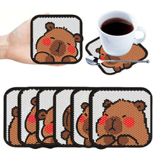 Load image into Gallery viewer, 6Pcs/Set Capybara DIY Diamond Painting Coasters Kits DIY Diamond Art Coaster Set
