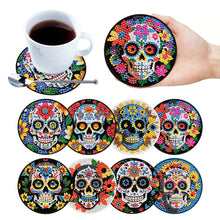 Load image into Gallery viewer, 8 Pcs Diamond Art Coasters DIY Diamond Painting Coasters Kits Art Craft Supplies

