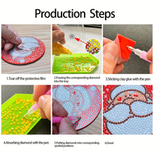 Load image into Gallery viewer, 8 Pcs Diamond Art Coasters DIY Diamond Painting Coasters Kits Art Craft Supplies
