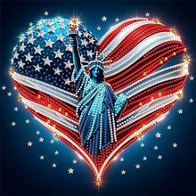 Load image into Gallery viewer, Diamond Painting - Partial Special Shaped - Independence Day With American Flag (30*30CM)
