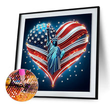 Load image into Gallery viewer, Diamond Painting - Partial Special Shaped - Independence Day With American Flag (30*30CM)
