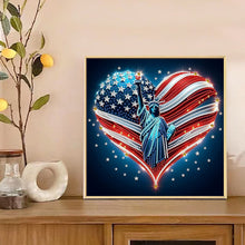 Load image into Gallery viewer, Diamond Painting - Partial Special Shaped - Independence Day With American Flag (30*30CM)
