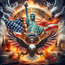 Load image into Gallery viewer, Diamond Painting - Partial Special Shaped - Independence Day With American Flag (30*30CM)
