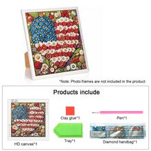 Load image into Gallery viewer, Diamond Painting - Partial Special Shaped - Independence Day With American Flag (30*30CM)
