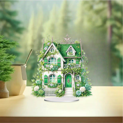 Flower House Acrylic Diamond Painting Tabletop Ornaments Kit for Adults Beginner