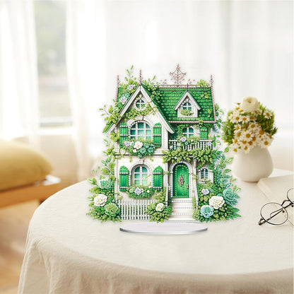 Flower House Acrylic Diamond Painting Tabletop Ornaments Kit for Adults Beginner