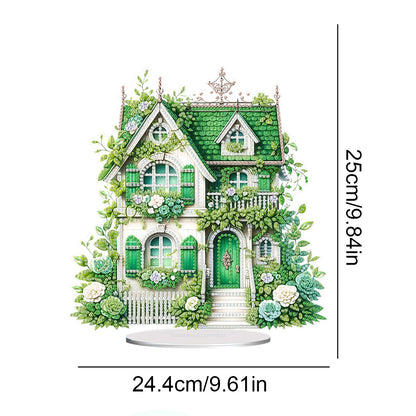 Flower House Acrylic Diamond Painting Tabletop Ornaments Kit for Adults Beginner