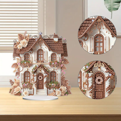 Flower House Acrylic Diamond Painting Tabletop Ornaments Kit for Adults Beginner