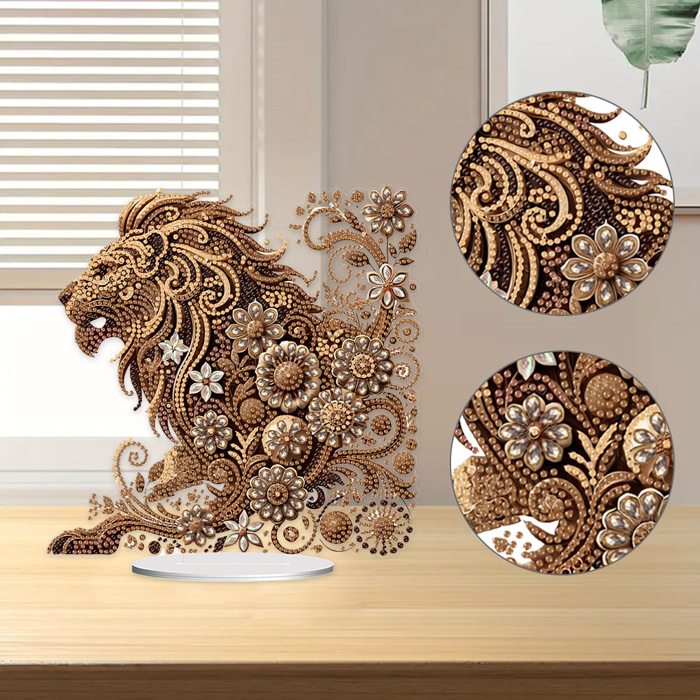 Animal Acrylic Diamond Painting Tabletop Ornaments Kit Desktop Diamond Art Kits