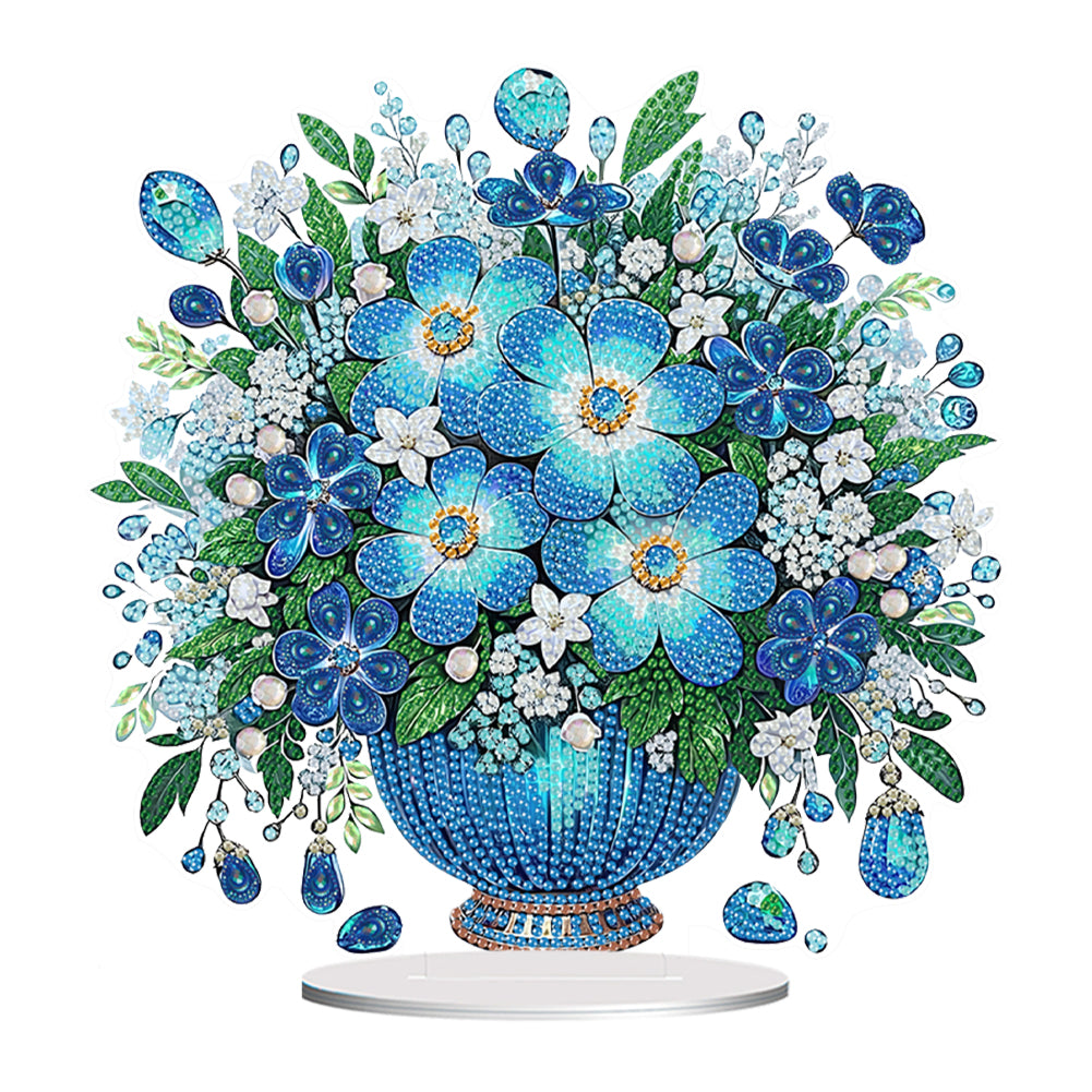 Flowers Table Top Diamond Painting Ornament Kits for Home Office Desktop Decor