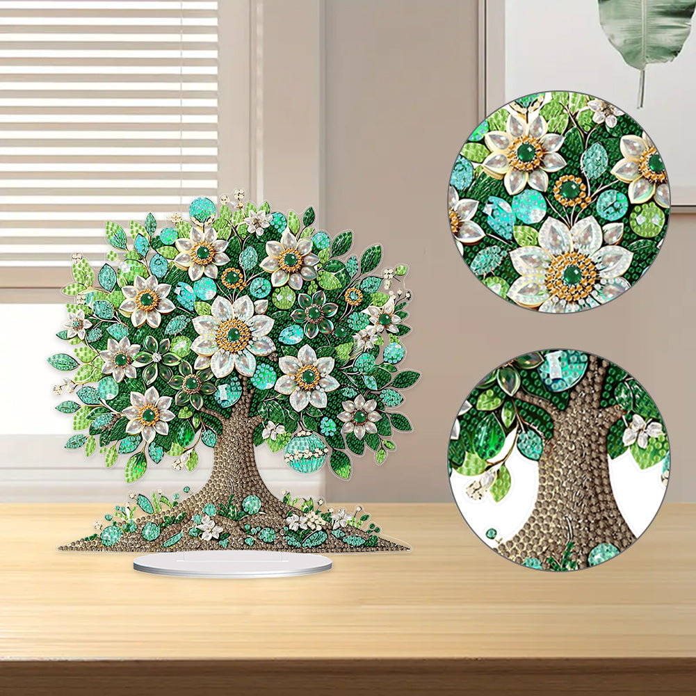 Flowers Table Top Diamond Painting Ornament Kits for Home Office Desktop Decor