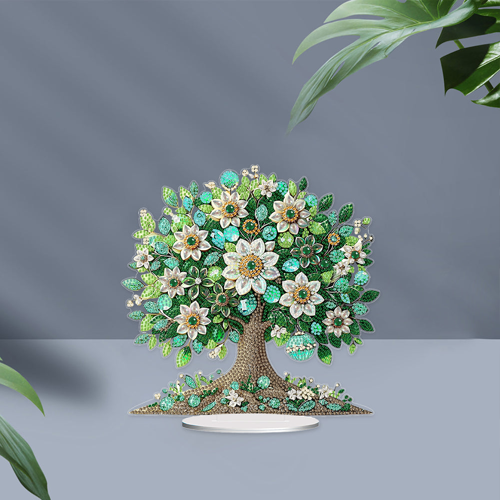 Flowers Table Top Diamond Painting Ornament Kits for Home Office Desktop Decor