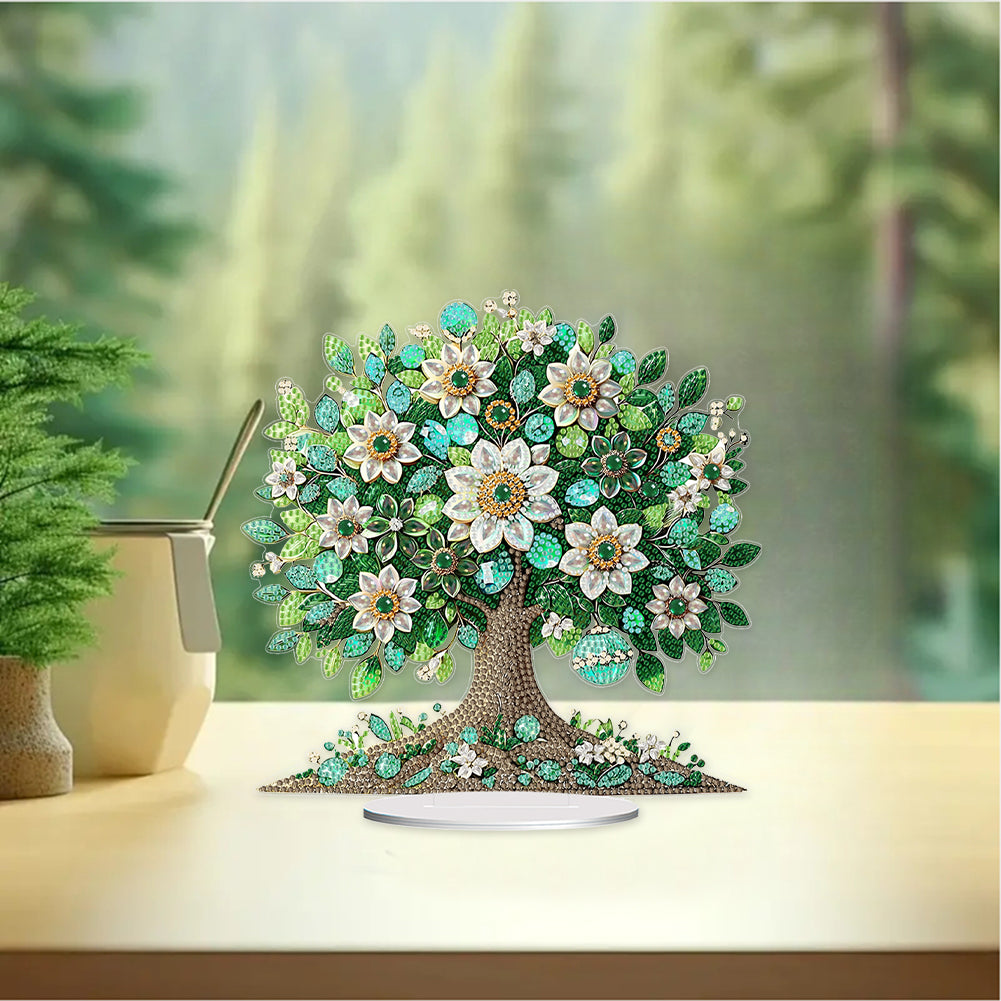 Flowers Table Top Diamond Painting Ornament Kits for Home Office Desktop Decor